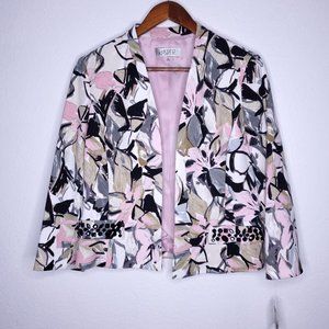 Kasper Blazer Womens 6 Pink Black Beige White NWT